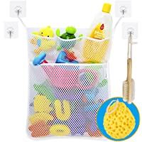 Wemk Almacenamiento de Juguete de Cuarto de Baño Red de Almacenamiento Bolsa de Juguete con 4 Ganchos Autoadhesivos…